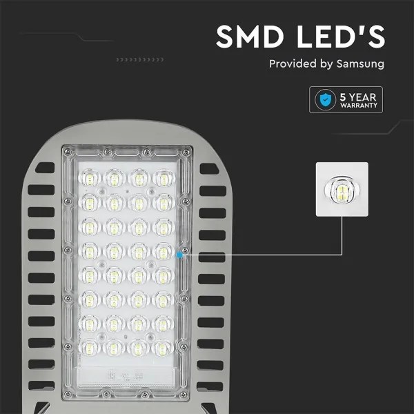 Lampada stradale LED SAMSUNG CHIP LED/50W/230V 6500K grigio