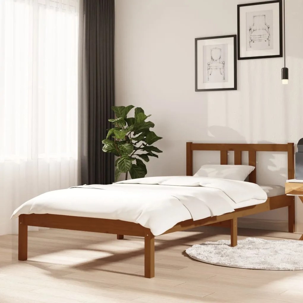 Giroletto Senza Materasso Ambra Legno Massello Pino 90x200 Cm /
