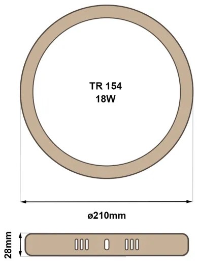 Plafoniera LED RING LED/18W/230V 4200K diametro 21 cm marrone