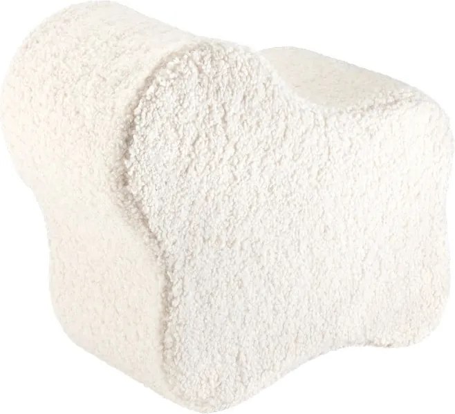 Pouf per bambini color crema con rivestimento in bouclé Cloud – Wigiwama