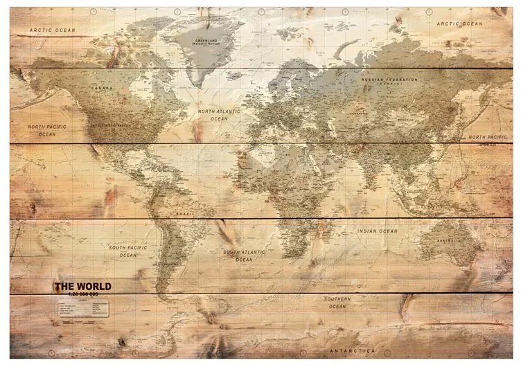 Fotomurale Map on Boards