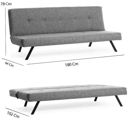 Divano due posti LOKO grigio chiaro