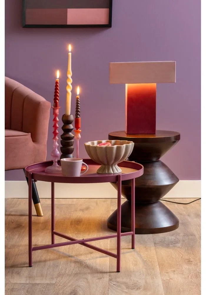 Tavolino da salotto rotondo color malva in metallo ø 50 cm Meseta – Leitmotiv