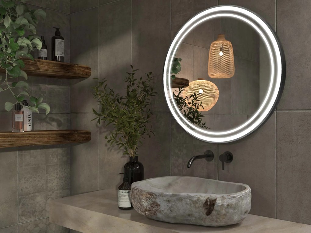 Specchio LED in cornice per bagno C5
