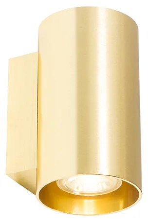 Applique da parete moderna rotonda oro 2 luci - Sandy