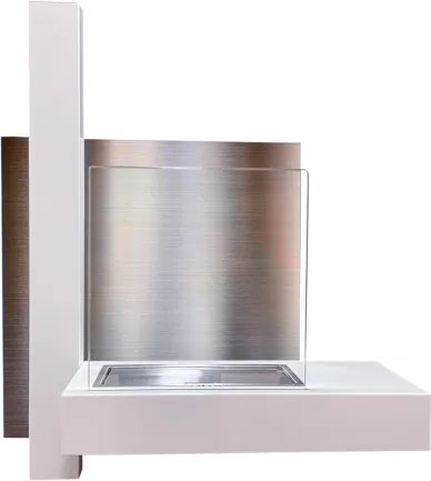 Camino a bioetanolo biocamino da parete VIENNA bianco L65 x H75 x P23