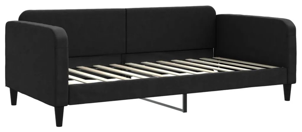 Divano letto con materasso nero 100x200 cm in tessuto