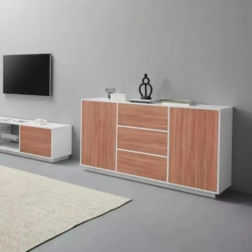 Credenza in Legno/Noce Bloom Bianco Caracalla - 160 x 41,4 x 86 cm