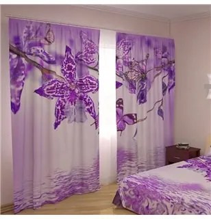 Tenda digitale e copriletto coordinato Orchidea Viola