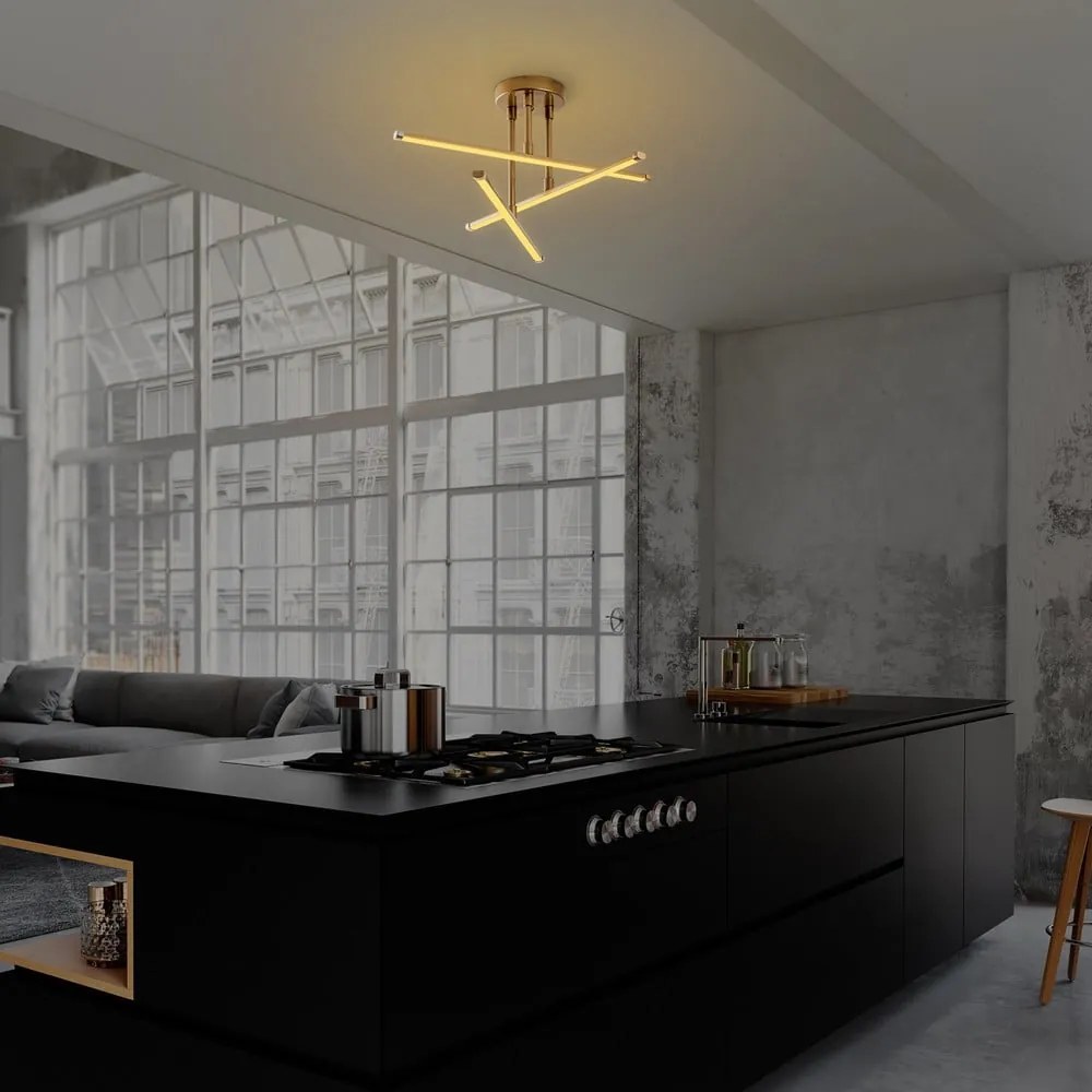 Plafoniera LED in oro 26x51 cm Ledflower - Opviq lights