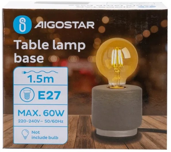 Aigostar - Lampada da tavolo 1xE27/60W/230V grigio