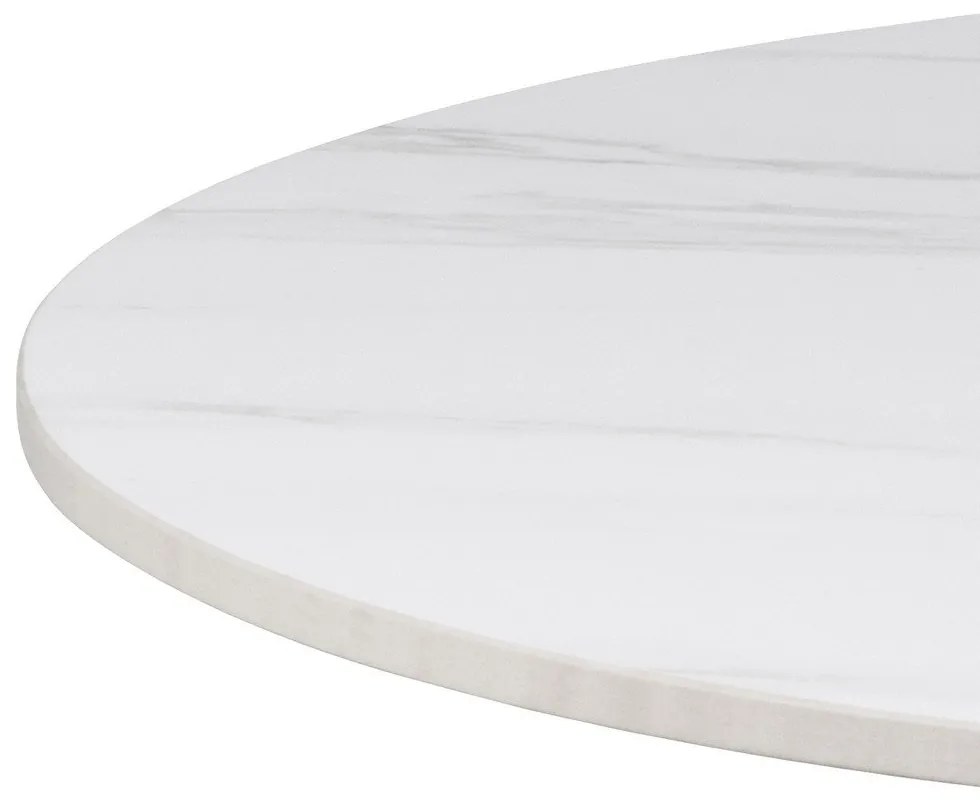 Tavolino rotondo bianco con piano in ceramica ø 60 cm Malta - Actona