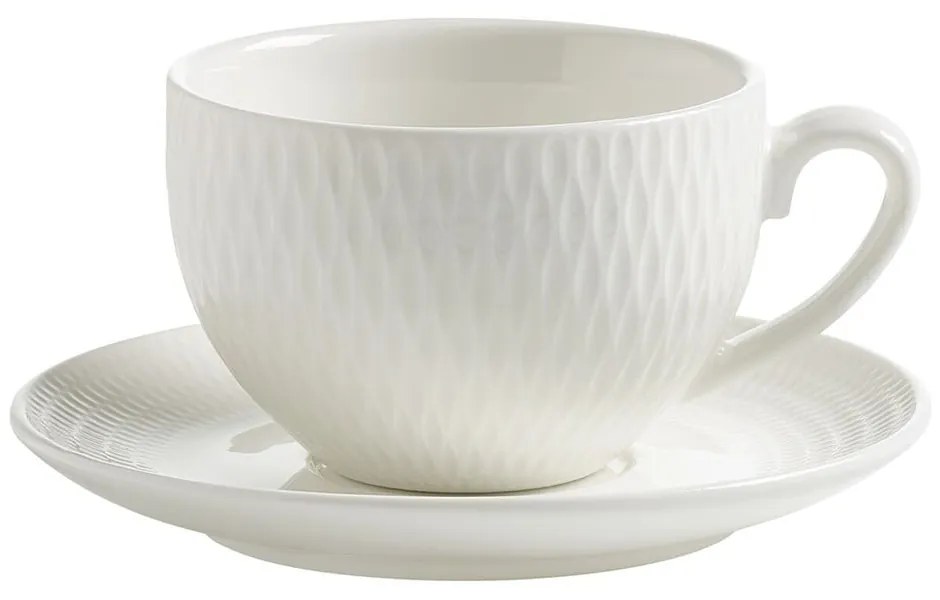 Tazza in porcellana bianca con piattino, 100 ml Diamonds - Maxwell &amp; Williams