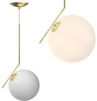 Lampadario Lampada Sospensione Sfera 30 cm Design Moderno Paralume Metallo Oro