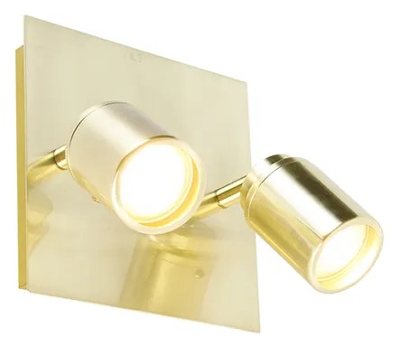 Faretto moderno per bagno ottone quadrato 2 luci IP44 - Ducha