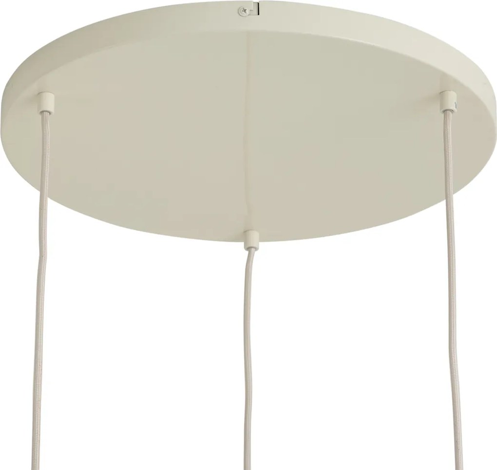 Lampada a sospensione retrò beige con paralume in metallo 3 luci - Ophelia