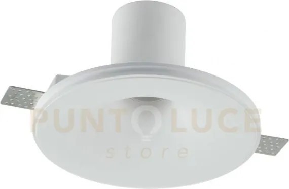 Incasso eva bianco 1 luce attacco e27 18x1,3cm in gesso verniciabile