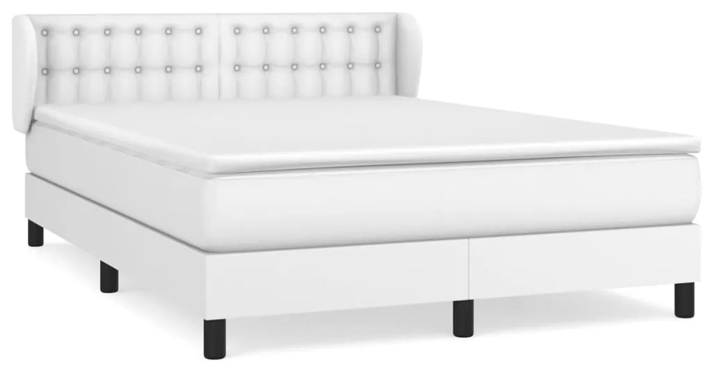 Giroletto a molle con materasso bianco 140x190 cm in similpelle