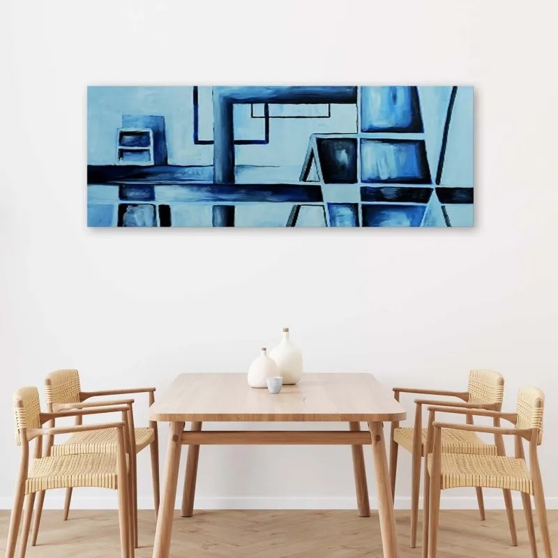 Quadro su tela, Astrazione blu  Dimensioni Tappeti 120x40