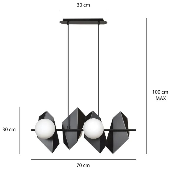 Lampadario a sospensione con filo DRIFTON 4xE14/10W/230V nero