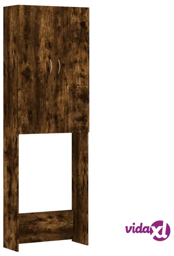 vidaXL Mobile per Lavatrice Rovere Fumo 64x25,5x190 cm