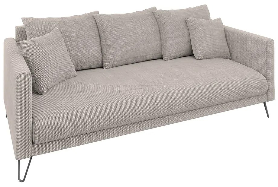 Divano marrone chiaro con rivestimento in ciniglia 200 cm Freya – Ropez