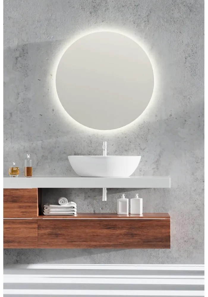Specchio a parete con illuminazione ø 60 cm Luna - Mirrors and More