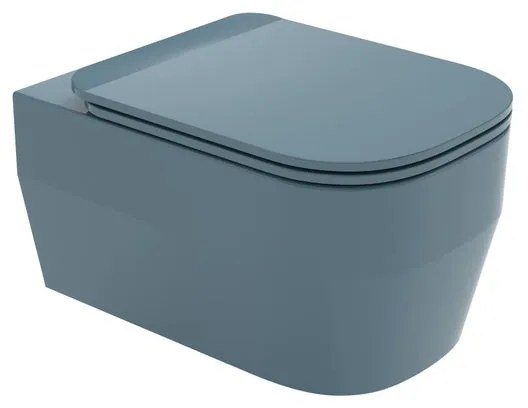 Vaso WC sospeso OLYMPIA CERAMICA tutto evo verde petrolio, sedile incluso P 53 x L 36 cm