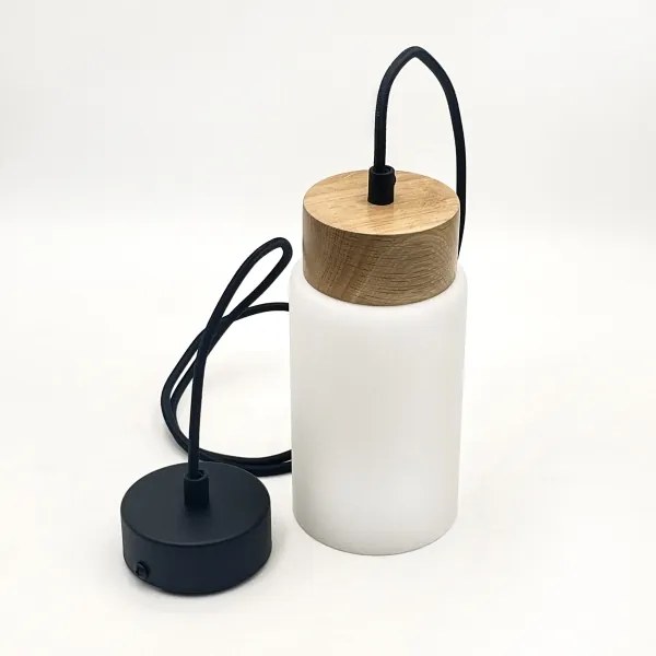 Lampada a sospensione con cavo MARKUS 1xE27/15W/230V nero/rovere