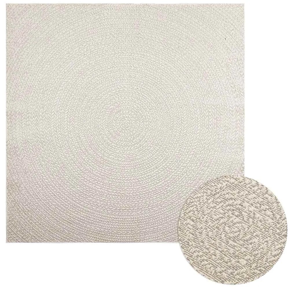 Tappeto Zızur Crema 200x200 Cm Aspetto Iuta Interni Ed Esterni /