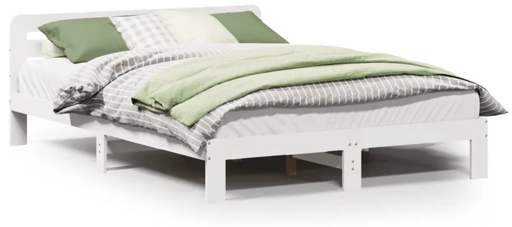 Letto senza materasso bianco 140x190 cm legno massello di pino