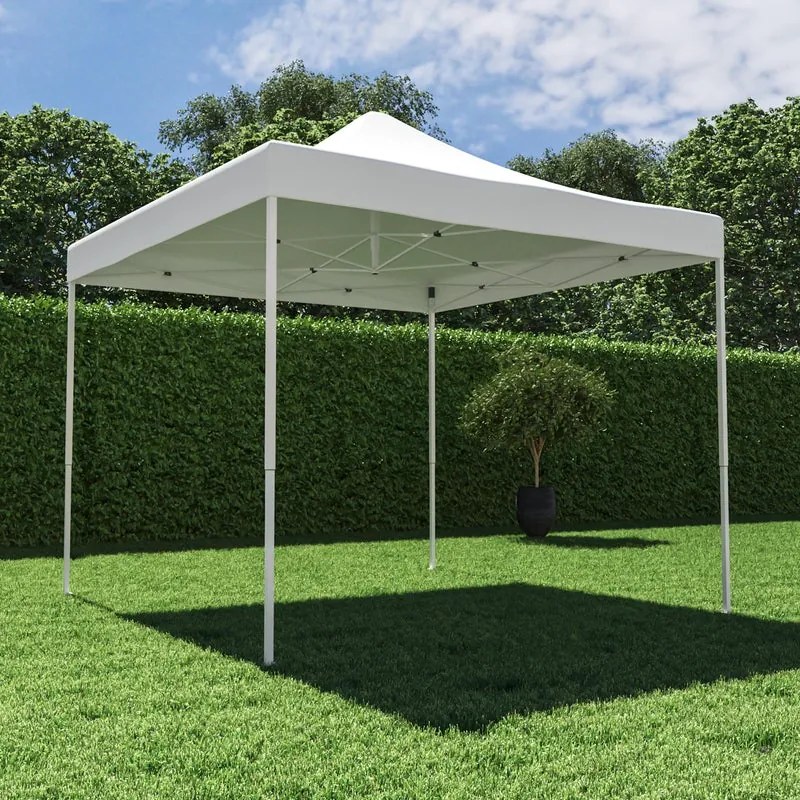 Gazebo Bora in acciaio struttura e copertura bianca L 295 x P 295 x H 320 cm