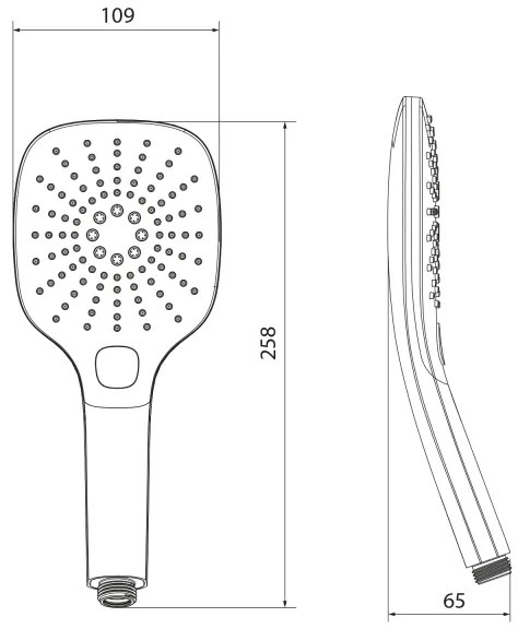 Sapho - Doccia a mano con pulsante, finitura cromo lucido