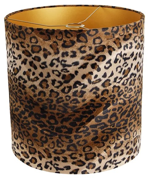 Paralume in velluto con stampa leopardata 40/40/40 interno oro