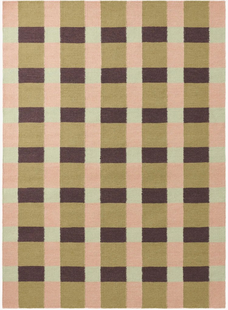 Tappeto in lana a pelo corto fatto a mano Teressa