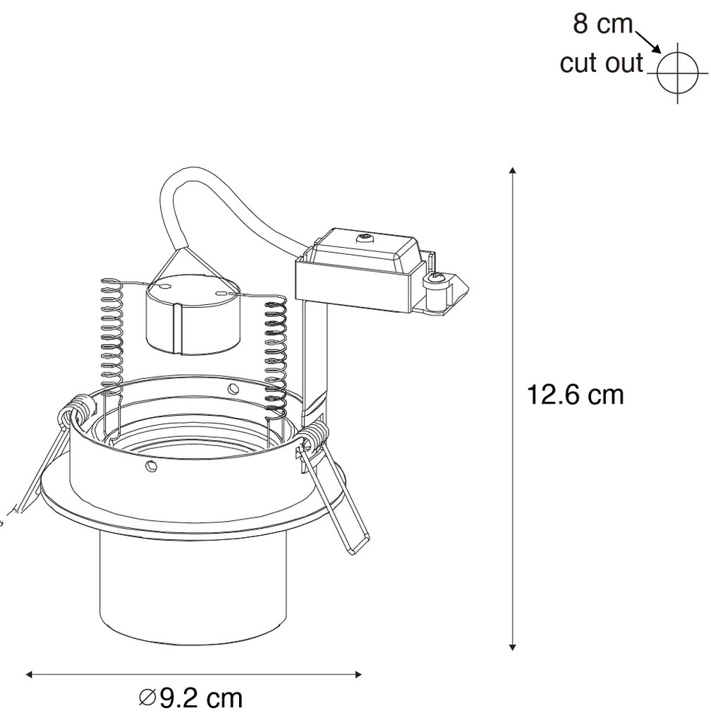 Set di 6 faretti da incasso moderni bronzo scuro rotondi inclinabili - Installa