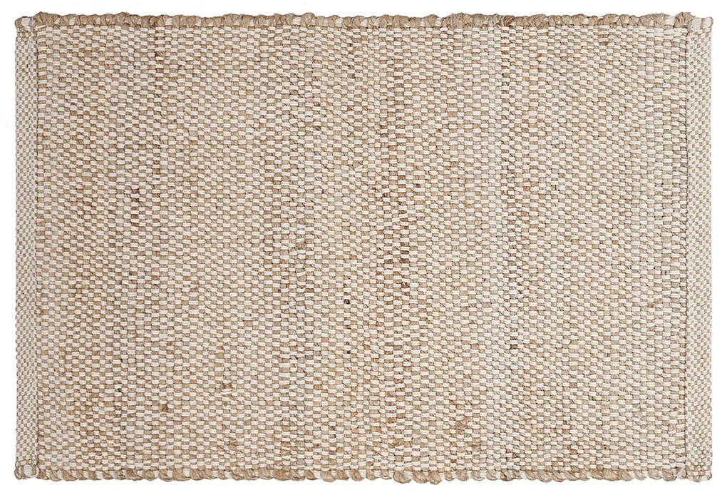 Tappeto rettangolare beige in juta e cotone intrecciati L140 x L200 EFFIA