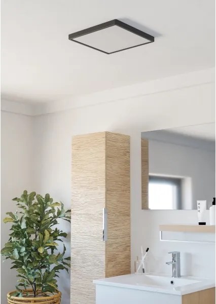 Eglo 901331 - Plafoniera LED per bagno FUEVA LED/13W/230V 29x29 cm IP44 nero