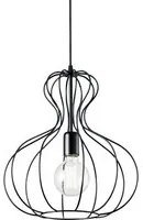 Sospensione Industrial-Minimal Ampolla-1 Metallo Nero 1 Luce E27