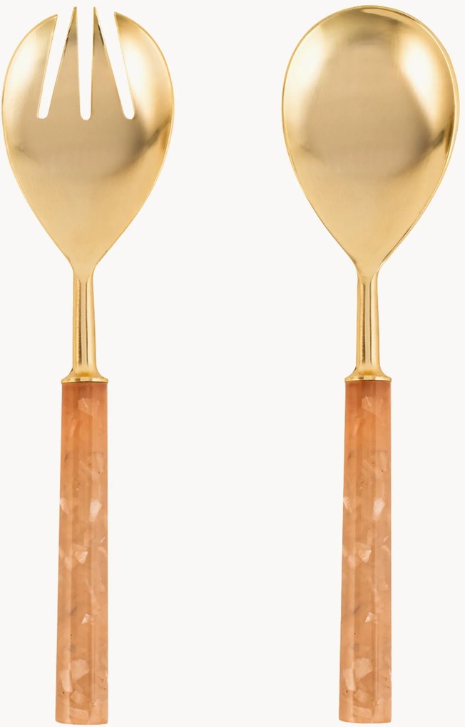 Set di 2 posate da insalata in acciaio inossidabile Speckle
