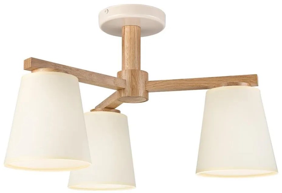 Lampadario a plafone ELLIE 3xE27/15W/230V color crema/quercia