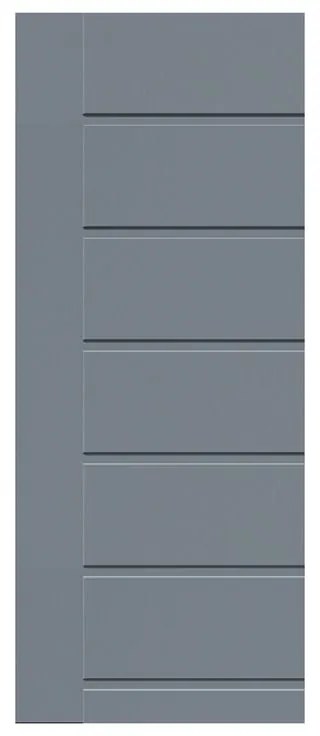Pannello per porta d'ingresso P076 pellicolato pvc grigio L 92  x H 210.5 cm, Sp 6 mm apertura destra