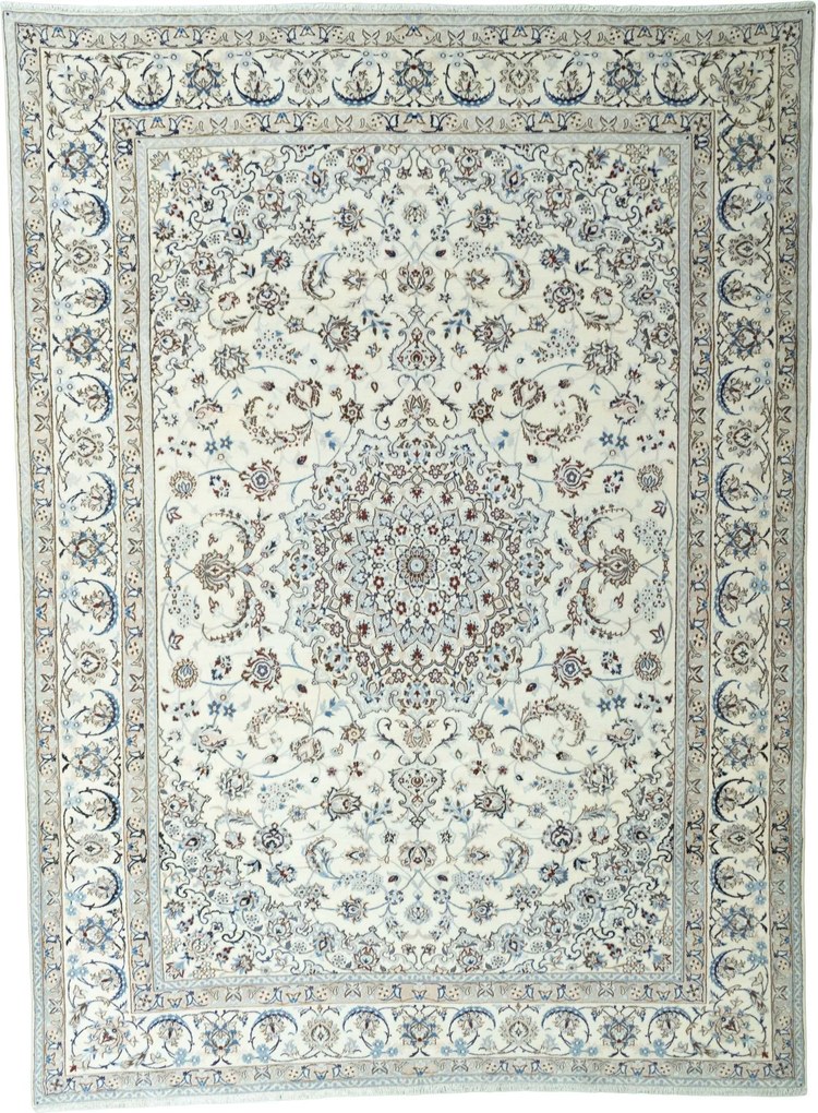 Nain Tappeto 260x350 Beige (Iran) Annodato A Mano