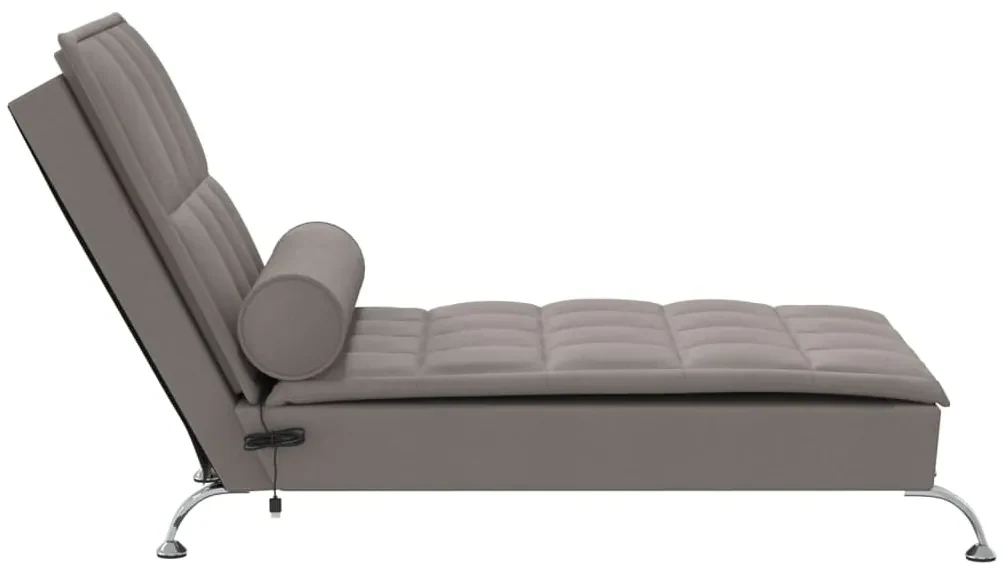 Chaise longue massaggi con capezzale tortora in tessuto