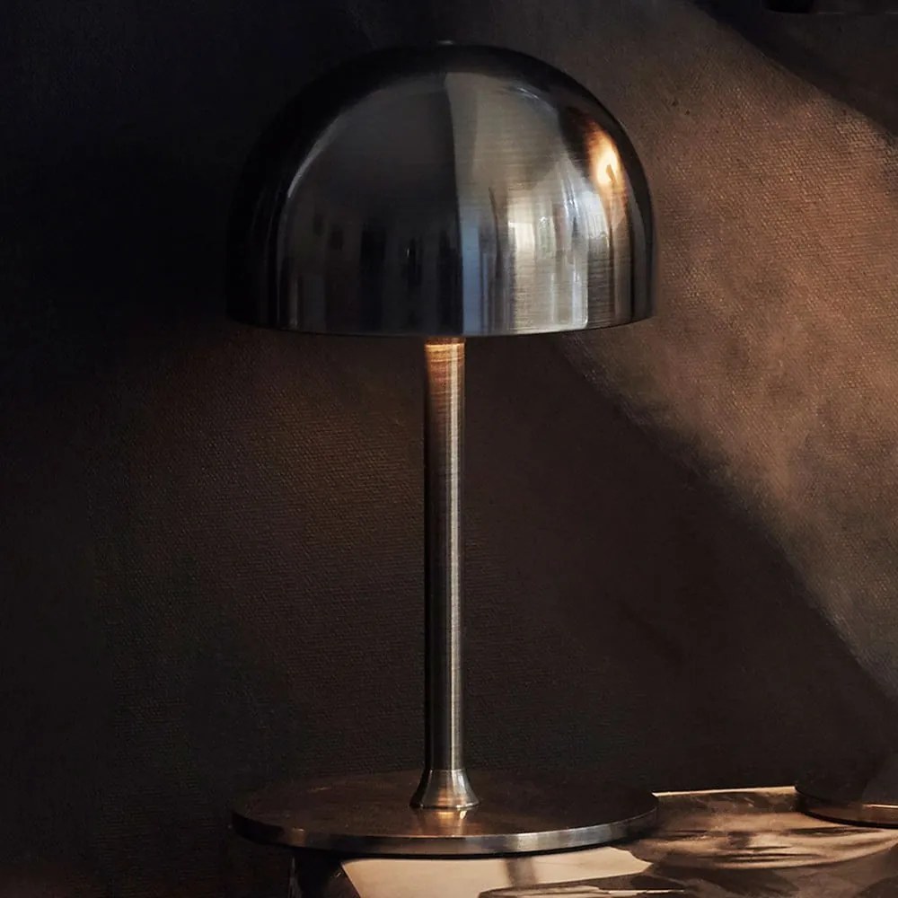 Lampada da tavolo LED grigio scuro con paralume in metallo con telecomando (altezza totale 22 cm) Tim – Sirius