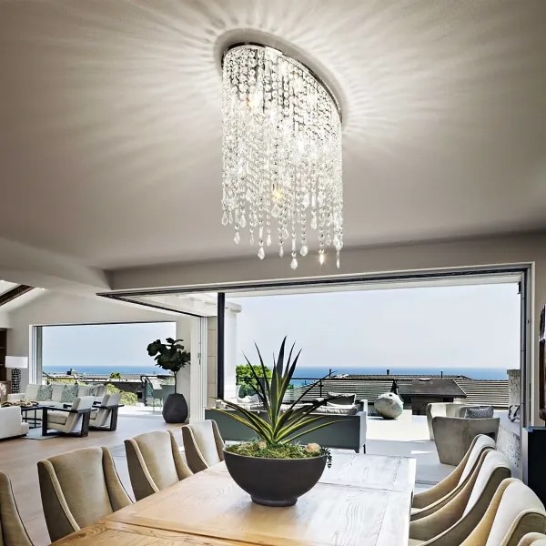 Ideal Lux - Plafoniera in cristallo RAIN 3xE14/40W/230V cromo lucido