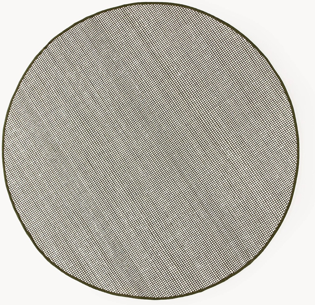 Tappeto rotondo in lana tessuto a mano Amaro