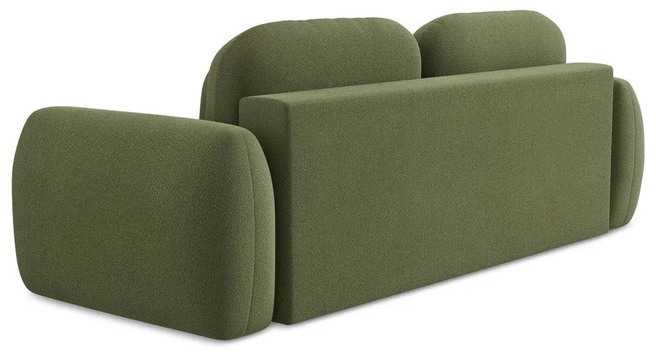 Divano verde allungabile/con contenitore con rivestimento in bouclé 266 cm Pele – Makamii