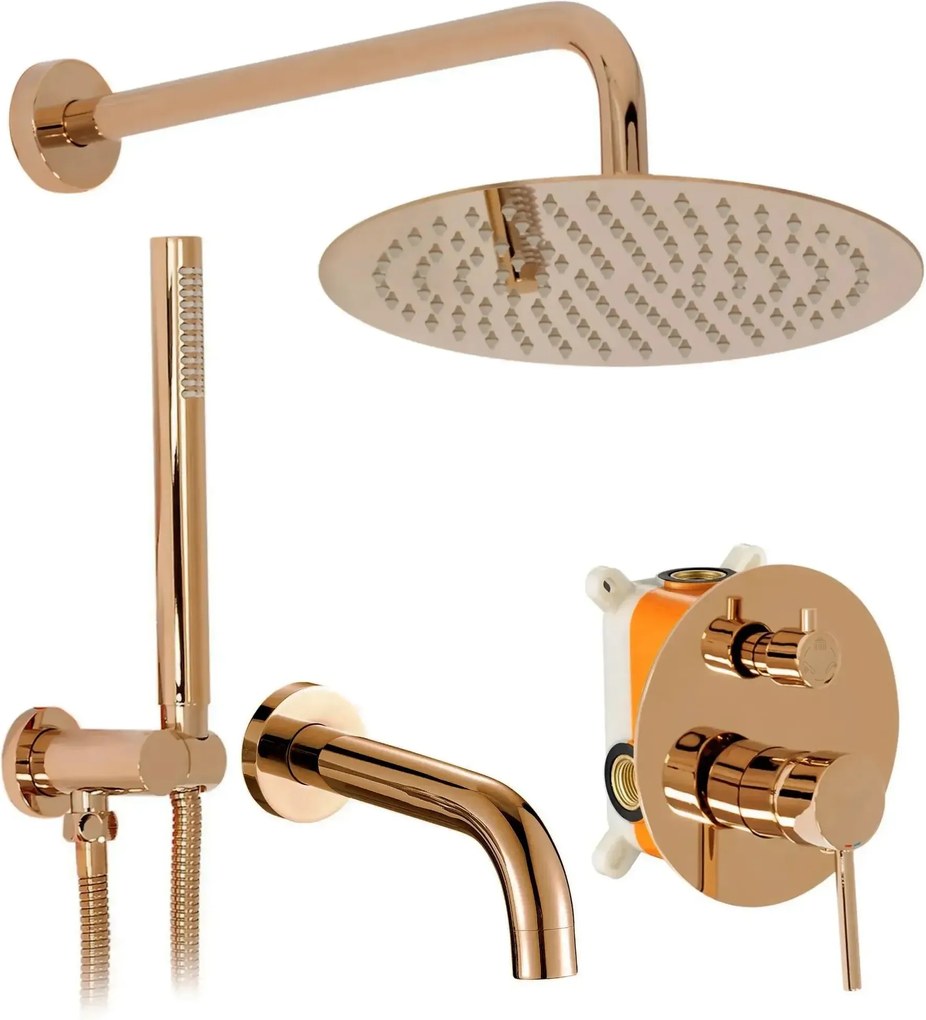 Set da vasca-doccia da incasso Rea Lungo Copper + Box