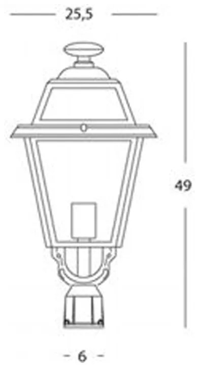 Testa Palo Da Esterno Contemporaneo Elegance Alluminio E Vetro Grigio 1 Luce E27